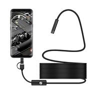 Endoscope 3 en 1 USB-C Ultra-Mince 5.5mm Semi-Rigide Caméra d'inspection, Compatible avec IOS/Android/iPad/Mac/PC/Laptop, Camera Inspection avec 6 LED IP67 Étanche et Câble Serpen. (3.5M)