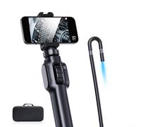 Endoscope à double objectif de 8 mm avec rotation à 360 °, caméra HD 2 MP pour téléphones Android, outil d'inspection de pipeline industriel étanche IP67 avec capteur de température, câble