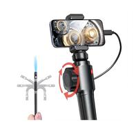 Endoscope articulé à 360°, caméra endoscopique articulée joystick avec sonde orientable, compatible(S20-8mm-OTG-DUAL)