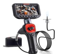 Endoscope Articulé à 4 Voies et 360°, Écran de 5 Pouces, Caméra d'Inspection à Sonde Directionnable de 6.5mm, Endoscope Automobile avec 6+1 LED (F606BD-MAX-1.5M)