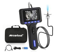 Endoscope articulé bidirectionnel avec lumière, caméra endoscopique industrielle avec sonde articulée de 6,25 mm, portée d'inspection serpent étanche IP67 pour mécanicien, avion, moteur automobile