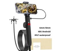 Endoscope articulé bidirectionnel avec lumière Caméra serpent articulée de 6,2 mm d'inspection endoscopique 1 MP 3, pieds semi-rigide(J106-6MM-PHONE)