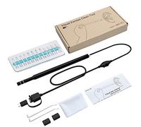 Endoscope auriculaire USB BE-TOOL 3 en 1 Caméra d'inspection numérique pour enlever le cérumen HD avec 6 lumières LED réglables pour Android et PC (Noir)