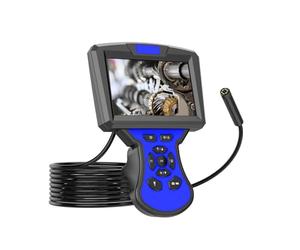 Endoscope avec caméra, moniteur couleur de 4,3 pouces, caméra de 17 mm, angle de vision large de 145 °, caméra endoscopique industrielle pour drainage des eaux usées (bleu, 10 m)