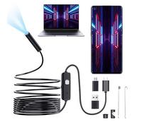 Endoscope, Camera Endoscopique 10m Câble Semi-Rigide, Endoscopique Type C, 3 en 1 USB, Étanche IP67, 6 Lumières LED, pour Android, Tablette et PC Windows