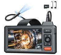 Endoscope DEPSTECH à Triple Lentille, Écran 5 Pouces, Câble Rigide 5 Mètres, Certification IP67, Camera Endoscopique Canalisation, Idéal pour l'Inspection Automobile, des Murs et des Conduits