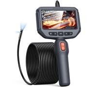 Endoscope DEPSTECH, caméra endoscopique à Double Objectif avec lumière, caméra d'inspection HD 1080P, écran IPS 4,3'', Camera d'égout Flexible de 16,5 Pieds, Serpent de plomberie étanche IP67