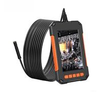 Endoscope d'inspection industrielle P40 avec sonde d'objectif étanche IP67 de 8 mm, écran HD 1080p de 1080p et 8 lumières LED réglables pour les zones sombres (10 m x fil souple)
