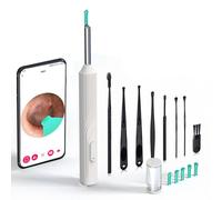 Endoscope D'oreille Sans Fil Avec Caméra,Nettoyeur D'oreille Visuel,Cure-Oreille,Wifi,Chargement Usb C,Couvercle De Cuillère D'oreille En Silicone,Longue Durée De Vie De La Batterie - Type White