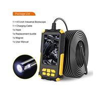 Endoscope, Endoscope industriel à double objectif P50 8mm 1080P Full HD 4.5inch LCD Caméra d'inspection numérique avec 9 LED for le conduit à domicile et la pipe(2m,P50 Not TF card)