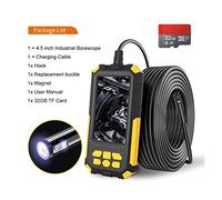 Endoscope, Endoscope industriel à double objectif P50 8mm 1080P Full HD 4.5inch LCD Caméra d'inspection numérique avec 9 LED for le conduit à domicile et la pipe(5m,P50 with TF card)