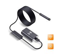 Endoscope, F99 Caméra d'endoscope WiFi HD720P Câble rigide doux 8mm 6 LED IP67 Borescope d'inspection de voiture imperméable(3.5m,Soft Cable Set)