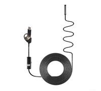 Endoscope industriel 3 en 1 480p Mini USB avec objectif de 5 mm pour smartphone et PC, étanchéité IP67, longueur de câble de 10 m, 6 lumières LED réglables