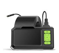 Endoscope industriel avec écran IPS 4,3 pouces, caméra autofocus HD 1080p, objectif simple, double ou triple, sonde USB, boroscope d'inspection automobile et LED(15m,8MM Dual Lens)