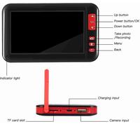 Endoscope industriel Caméra d'inspection Borescope 8 LEDs 8mm avec écran haute définition 1080P 4.3 Inch (10m Hard Wire)