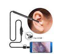 Endoscope nettoyage oreille prise 3 en 1 USB/Micro USB/Type-C camera cuillère