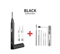 Endoscope, Smart Visual Oreille Sticks Endoscope 200w Haute précision Earpick Mini caméra Otoscope Soins de santé WiFi Earpicoler(5.0mm Black)