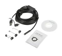 Endoscope USB, Walfront 3 dans 1 Caméra d'Inspection Endoscope 0.3 Megapixels Caméra Etanche Serpent avec 6 LED Lumière Réglable pour Android Micro, Type-c, PC USB - 5 Mètres, Noir