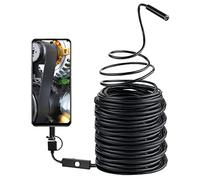 Endoscopes 15m 20m Endoscope USB, Caméra d'inspection Endoscope 3 en 1 HD 2 MP 8mm Caméra serpent étanche Drain de tuyau avec 8 lumières LED réglables pour, ordinateur, téléphone, Windows, tablette,