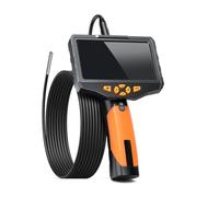 Endoscopes NTS300 caméra d'inspection 5,0 pouces caméra endoscopique industrielle numérique 1080P HD inspection de tuyaux d'égout borescope tube serpent étanche (Double objectif-5,5mm-1m)
