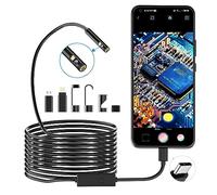 Endoscopique d'inspection Serpent Double Objectif 1920P, Endoscopique Pancellent Type C, Caméra avec 8 Lumières LED pour Smartphone Android et iOS, IPhone, IPad, Samsung (5 M)