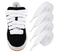 Endoto 2 Paires Lacet Epais pour Adidas Campus 00s Chaussures, 20MM de Large Remplacement Plats Gros Lacets Laces-Blanc, 54 pouces