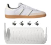 Endoto Lacet Elastique pour Adidas Campus Gazelle Samba OZMILLEN Chaussures, Remplacement Sans Noeuds Lacets Laces - Blanc, 36 pouces