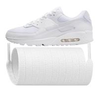 Endoto Lacet pour Nike Air Max 90, Air Max 1 Chaussures, 8MM Plat Remplacement Lacets Laces pour Basket - Blanc, 55 pouces
