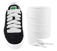 Endoto Lacet pour PUMA Suede Chaussures de Running, 16MM de Large Remplacement Plats Lacets Laces pour Basket - Blanc, 36 pouces
