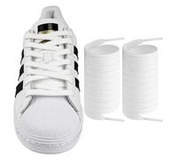 Endoto Lacets pour Adidas Superstars Grand Court chaussure de sport, Remplacement lacet plats et épais Cordons Shoelaces Laces - Blanc, 65 pouces