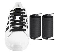 Endoto Lacets pour Adidas Superstars Grand Court chaussure de sport, Remplacement lacet plats et épais Cordons Shoelaces Laces - Noir, 55 pouces