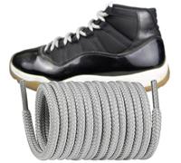 Endoto Lacets pour Air Jordan 11 chaussures, Remplacement Lacet ronds Shoelaces Laces(Couleur: Gris, Taille: 45 Inch