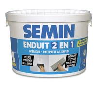 Enduit 2 en 1 multifonctions Semin - joint et lissage de la plaque de plâtre - intérieur - seau de 7 kg