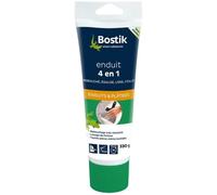 BOSTIK Enduit Mural 4 en 1 Pâte - Rebouche, Egalise, Lisse, Colle - Intérieur/Extérieur - Couleur : Blanc - Tube de 330g