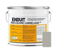 Enduit carrelage effet béton, salle de bain, cuisine, recouvre les joints, lisse et décore, sans sous-couche, prêt à l'emploi 15 Kg