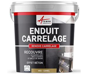 Enduit Carrelage Mur et Sol pour Salle de Bain Cuisine 4 kg Camel