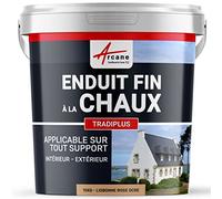 ARCANE INDUSTRIES Enduit Fin à la Chaux, décoration, intérieure, extérieur, Maison : Tradiplus - 15 kg (jusqu'à 14 m²) Lisbonne - Rose Ocre