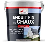 Enduit Chaux Fin Intérieur Extérieur, Murs Façade 15 kg Bastia - Gris Moyen
