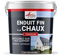 Enduit Chaux Fin Intérieur Extérieur, Murs, Façade 15 kg Gênes - Gris Foncé
