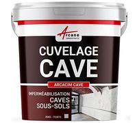 Enduit de cuvelage, Enduit cave, Enduit hydrofuge, Enduit étanchéité cave, garage, sous-sols | Arcacim cave - 25 kg Gris - ARCANE INDUSTRIES