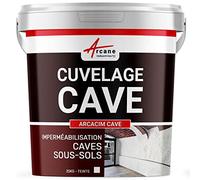 Enduit de cuvelage cave | Enduit hydrofuge, anti humidité pour etancheite garage, sous-sols | Arcacim cave - 25 kg Blanc - ARCANE INDUSTRIES