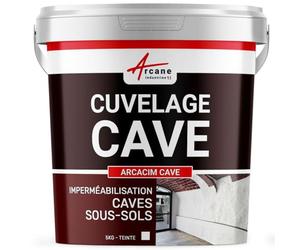 Enduit de Cuvelage Cave, Enduit Hydrofuge - ARCACIM CAVE 5 kg Blanc | Enduit de Cuvelage Hydrofuge, Imperméabilise et Protège le Béton, Résiste à la Contre-Pression, Cave - Arcane Industries