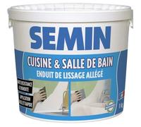 Enduit de lissage cuisine et salle de bain Semin - adapté aux pièces humides - seau de 1 kg