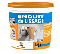 Enduit de Lissage en Pâte 1.5kg - Prêt à l’Emploi - Finition Ultra Lisse de Murs et Plafonds - Idéal Retouches Intérieures - Application Facile, Séchage Rapide