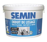 Enduit de lissage en pâte pour murs et plafonds Semin - intérieur - Seau de 4 kg