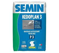 Enduit de Ragréage Autolissant Kedoplan 3 Semin, Sol Intérieur, sac de 25 kg