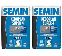 Enduit de Ragréage Autolissant Kedoplan 4 Semin, Sol Intérieur et extérieur, sac de 25 kg, lot de 2