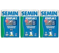 Enduit de Ragréage Autolissant Kedoplan Fibré Semin, Sol Intérieur, sac de 25 kg (lot de 3)