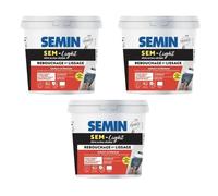 SEMIN SEM-LIGHT Enduit Léger de Rebouchage et Lissage - 3X 5 L - Sans Retrait, Séchage Rapide - Réparation Trous et Fissures - Intérieur Murs et Plafonds - Blanc Mat Prêt à l'Emploi