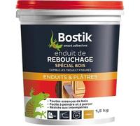 Bostik enduit de rebouchage bois pâte - prêt à l’emploi - Résiste aux intempéries - Toutes essences de bois - 1.5kg